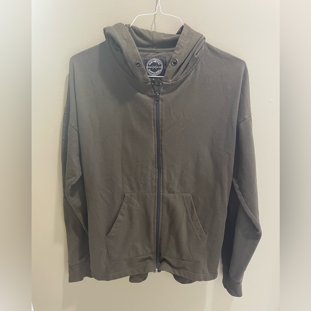 Men’s Olive Green Zip-Up Hoodie